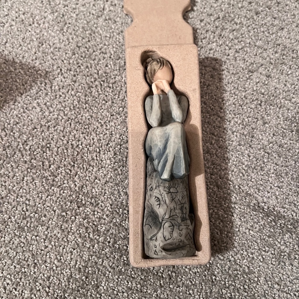 Willow Tree Blue and Gray Contemplative Sculpture Patience